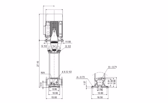 High Pressure Stainless Steel Pump Vertical Multistage Water Centrifugal Pump